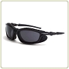 Crossfire Eclipse smoke anti-fog lens, matte black frame, foam lined